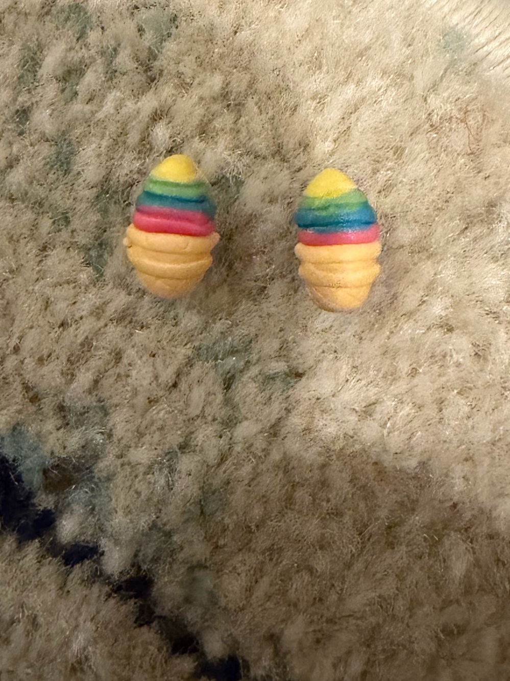 Justice Rainbow Yellow Pink Blue Green Layered Stud Earrings